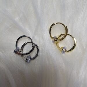 Elegant Gold and Silver Hoop Earrings